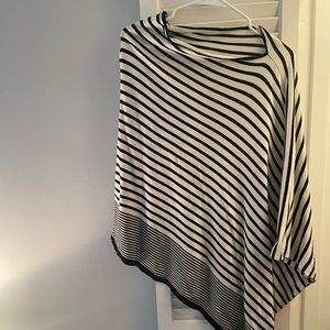 Black & white striped poncho